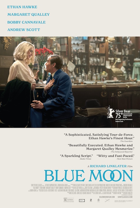 Ethan Hawke and Margaret Qualley in Richard Linklater's 'Blue Moon'