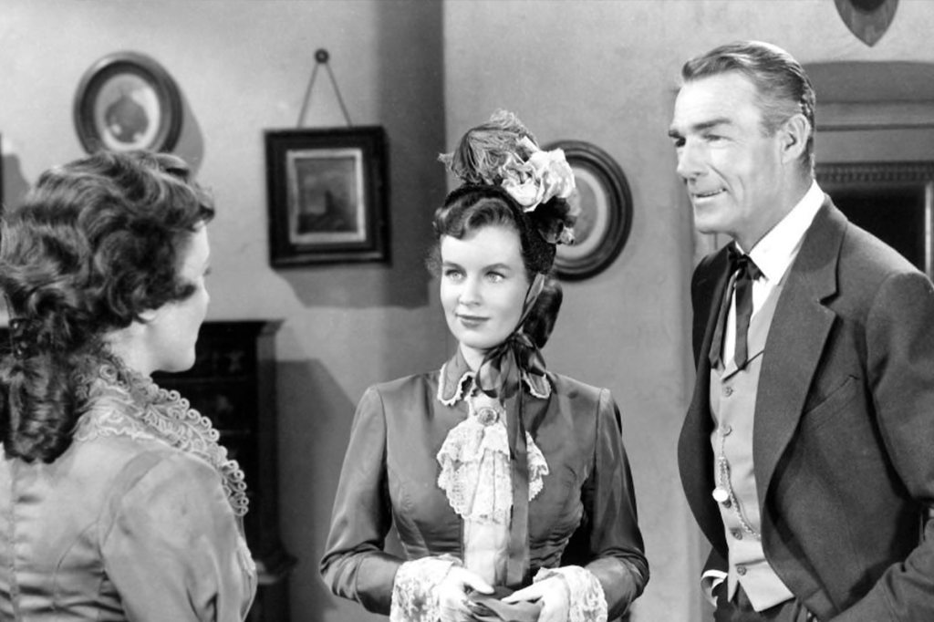Randolph Scott and Phyllis Thaxter in 'Fort Worth'